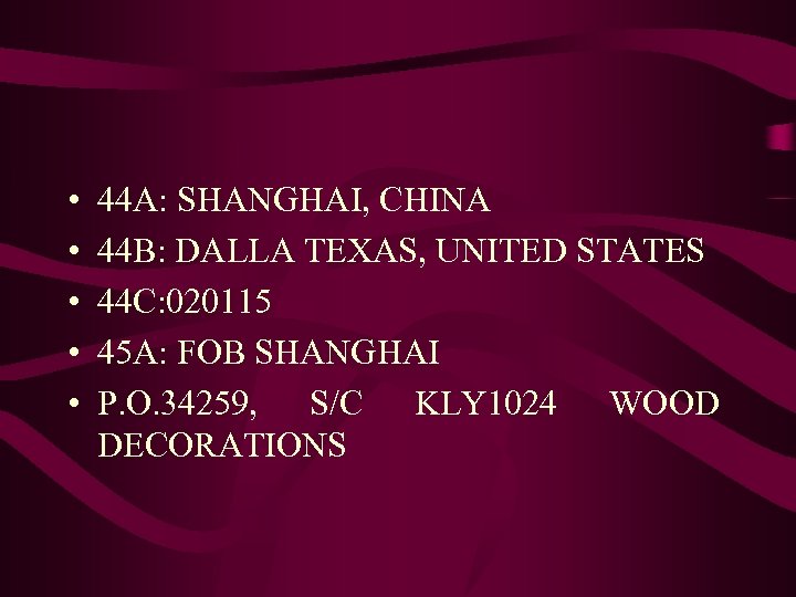  • • • 44 A: SHANGHAI, CHINA 44 B: DALLA TEXAS, UNITED STATES