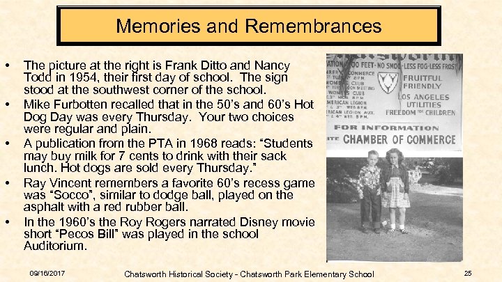 Memories and Remembrances • • • The picture at the right is Frank Ditto