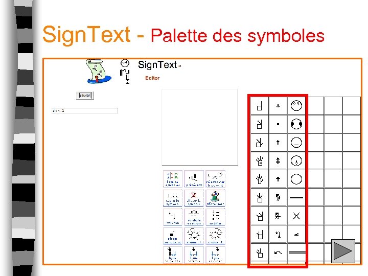 Sign. Text - Palette des symboles 