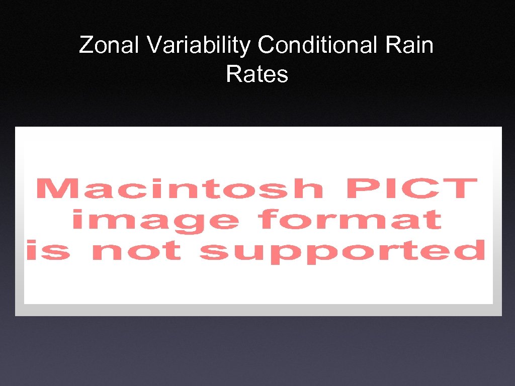 Zonal Variability Conditional Rain Rates 