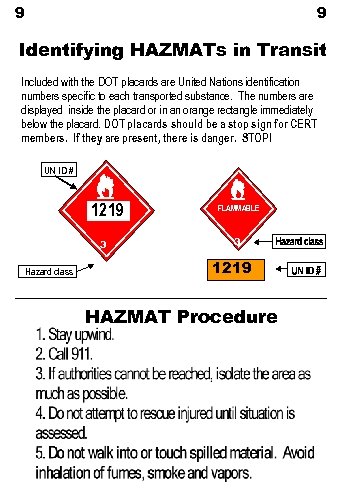 9 9 Identifying HAZMATs in Transit Included with the DOT placards are United Nations