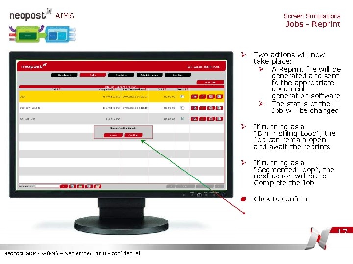 AIMS Screen Simulations Jobs - Reprint Ø Two actions will now take place: Ø