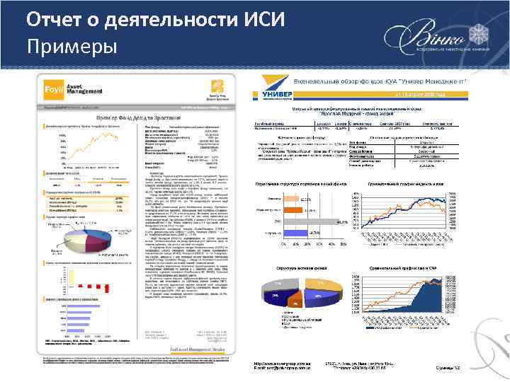 Отчет о деятельности ИСИ Примеры 