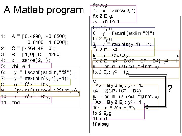 A Matlab program A = [ 0. 4990, - 0. 0500; 0. 0100, 1.