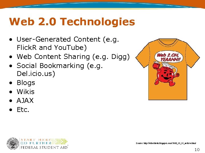 Web 2. 0 Technologies • User-Generated Content (e. g. Flick. R and You. Tube)