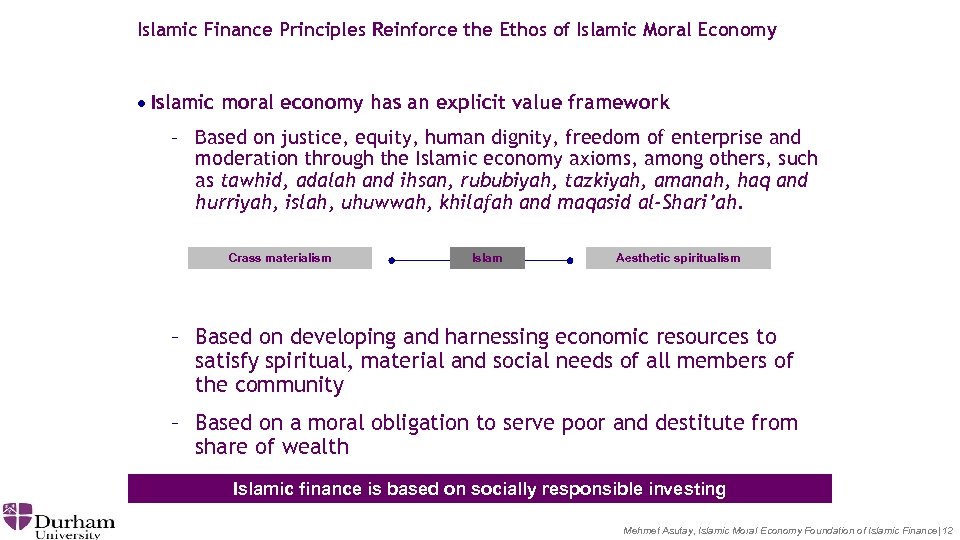 Islamic Finance Principles Reinforce the Ethos of Islamic Moral Economy · Islamic moral economy