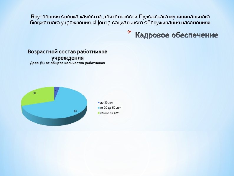 Внутренняя оценка качества деятельности Пудожского муниципального бюджетного учреждения «Центр социального обслуживания населения» * 