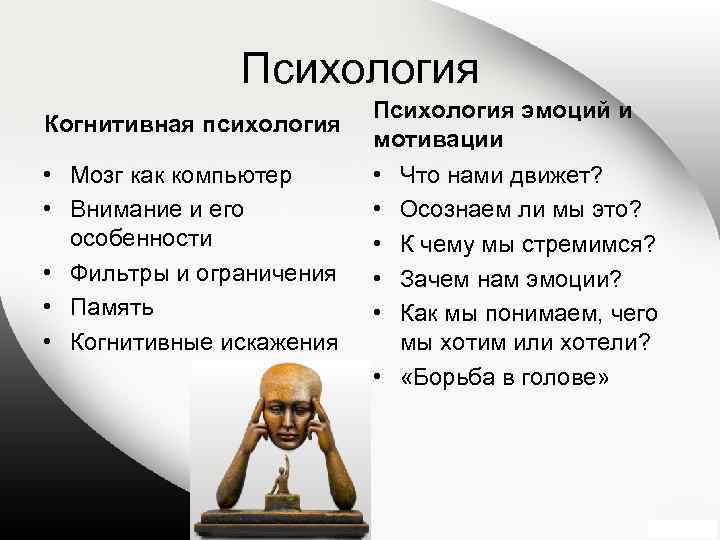 Психология Когнитивная психология • Мозг как компьютер • Внимание и его особенности • Фильтры