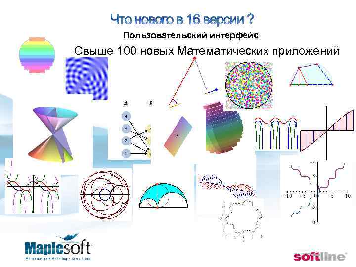  Пользовательский интерфейс Свыше 100 новых Математических приложений 
