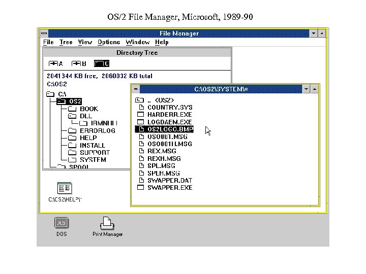 OS/2 File Manager, Microsoft, 1989 -90 