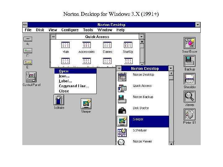 Norton Desktop for Windows 3. X (1991+) 