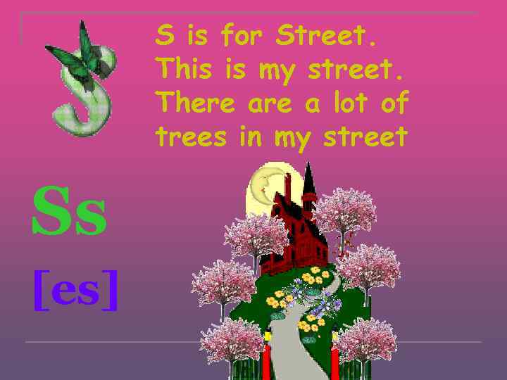 S is for Street. This is my street. There a lot of trees in