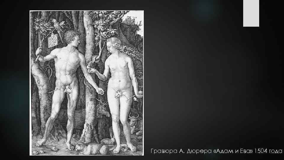 Гравюра А. Дюрера «Адам и Ева» 1504 года 