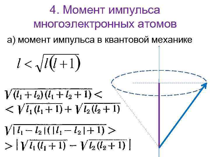 4. Момент импульса многоэлектронных атомов а) момент импульса в квантовой механике 