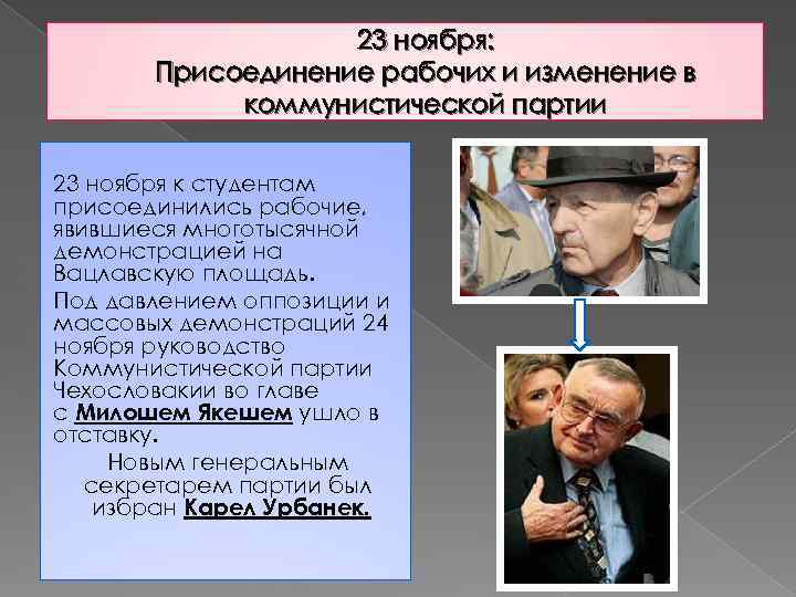 23 ноября: Присоединение рабочих и изменение в коммунистической партии 23 ноября к студентам присоединились