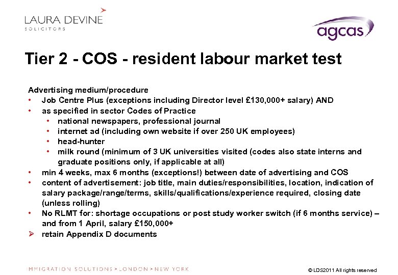 Tier 2 - COS - resident labour market test Advertising medium/procedure • Job Centre