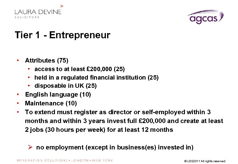 Tier 1 - Entrepreneur • Attributes (75) • access to at least £ 200,
