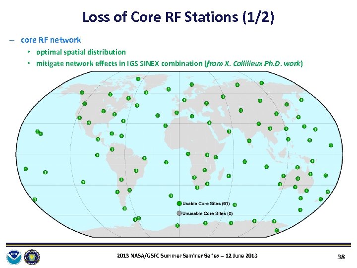 Loss of Core RF Stations (1/2) – core RF network • optimal spatial distribution