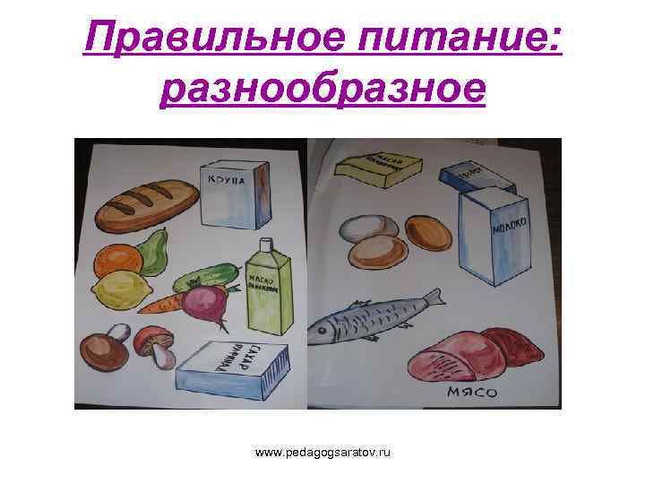 Правильное питание: разнообразное www. pedagogsaratov. ru 