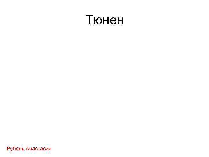 Тюнен Рубель Анастасия 