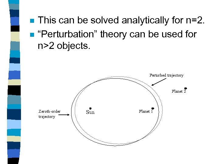 n n This can be solved analytically for n=2. “Perturbation” theory can be used