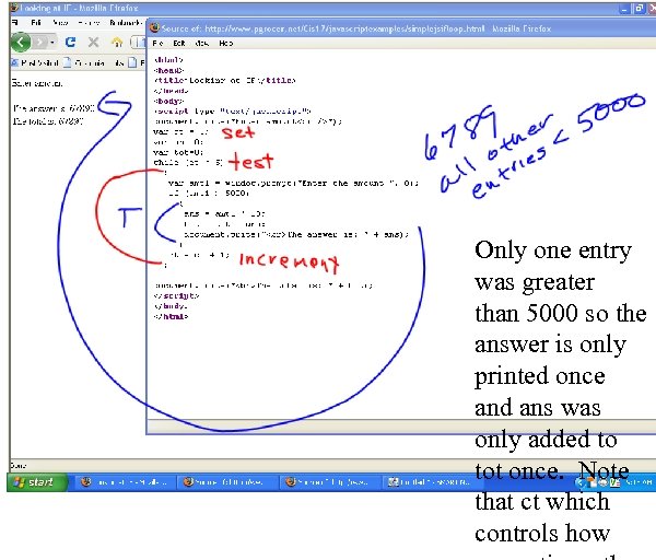 Only one entry was greater than 5000 so the answer is only printed once
