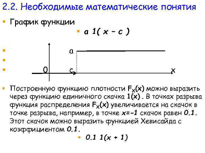 2. 2. Необходимые математические понятия § График функции § § а 1( x –