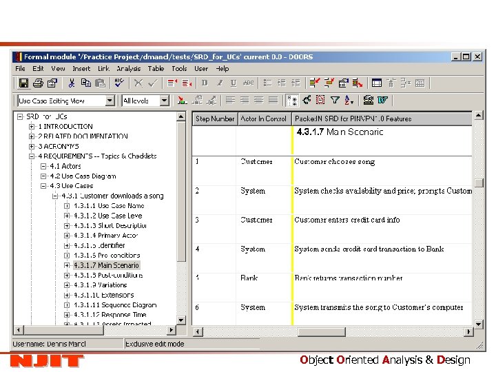 Object Oriented Analysis & Design 