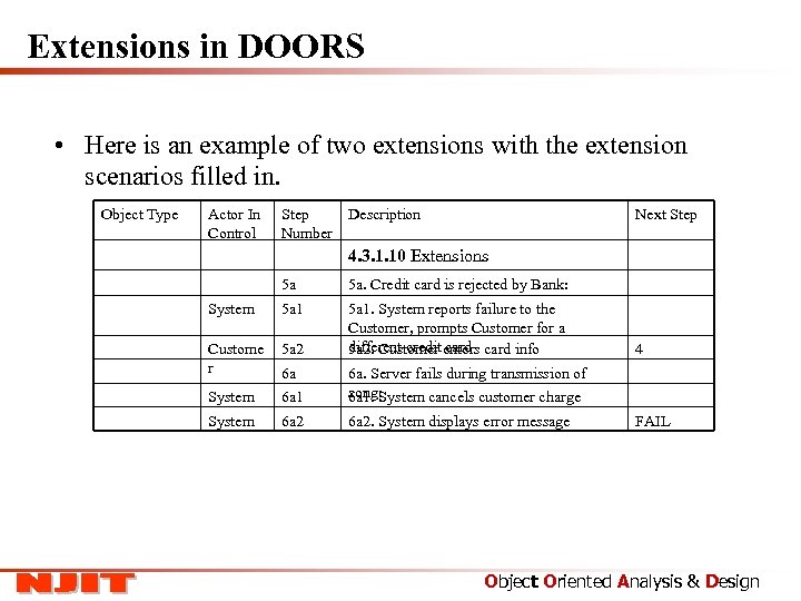 Extensions in DOORS • Here is an example of two extensions with the extension