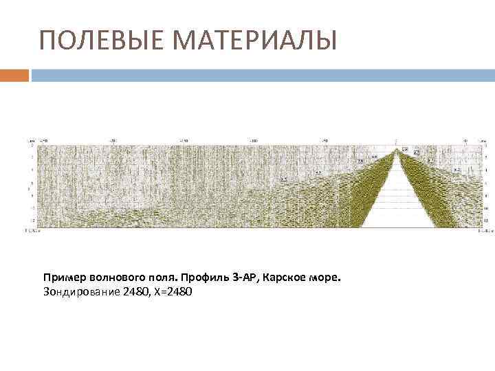 ПОЛЕВЫЕ МАТЕРИАЛЫ Пример волнового поля. Профиль 3 -АР, Карское море. Зондирование 2480, Х=2480 