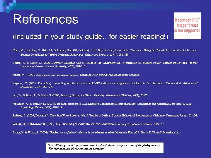 References (included in your study guide…for easier reading!) Glass, M. , Houlihan, D. ,