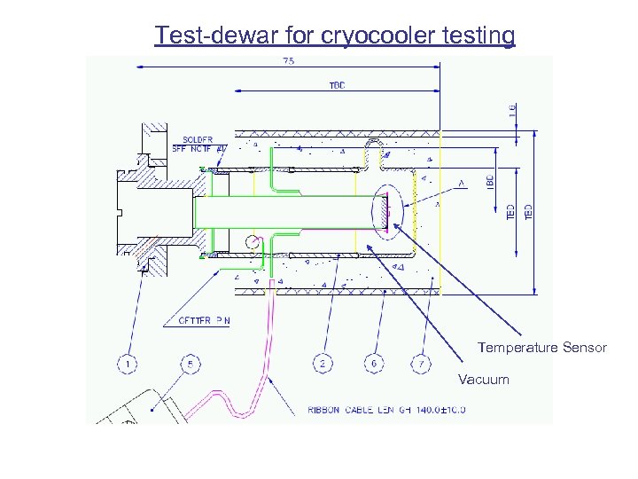 Test-dewar for cryocooler testing Temperature Sensor Vacuum 