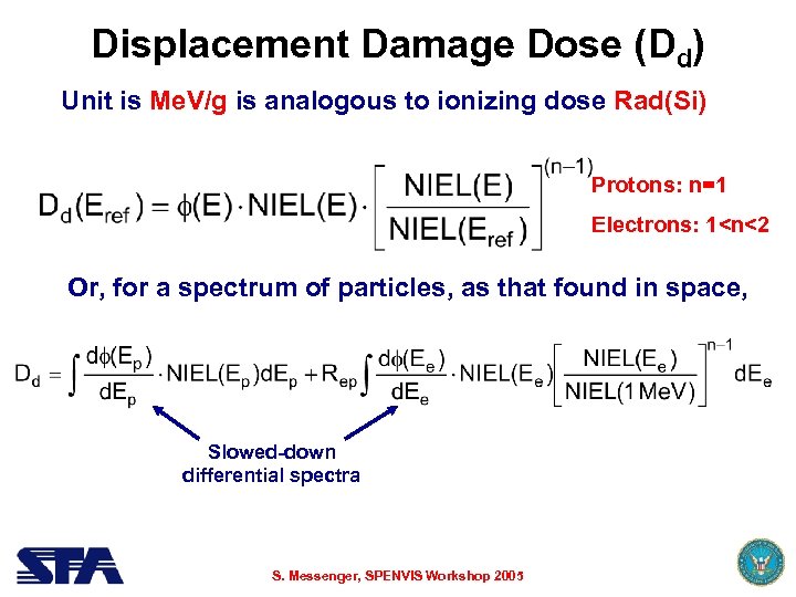 Displacement Damage Dose (Dd) Unit is Me. V/g is analogous to ionizing dose Rad(Si)