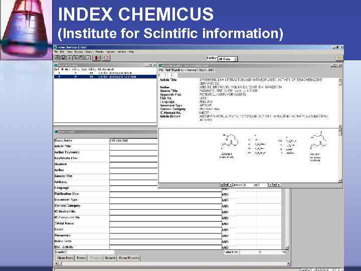 INDEX CHEMICUS (Institute for Scintific information) 