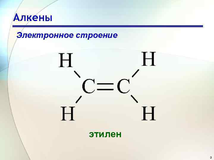 Алкены Электронное строение этилен 3 