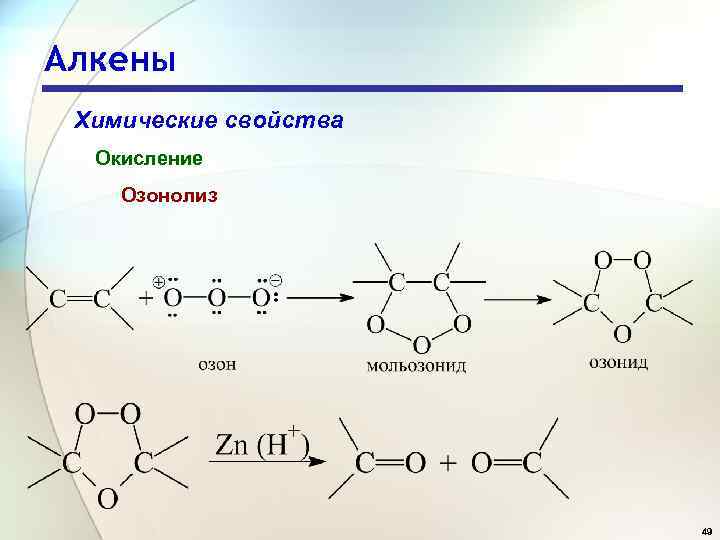 Алкены Химические свойства Окисление Озонолиз 49 