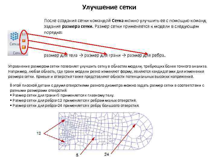 Улучшение сетки После создания сетки командой Сетка можно улучшить ее с помощью команд задания