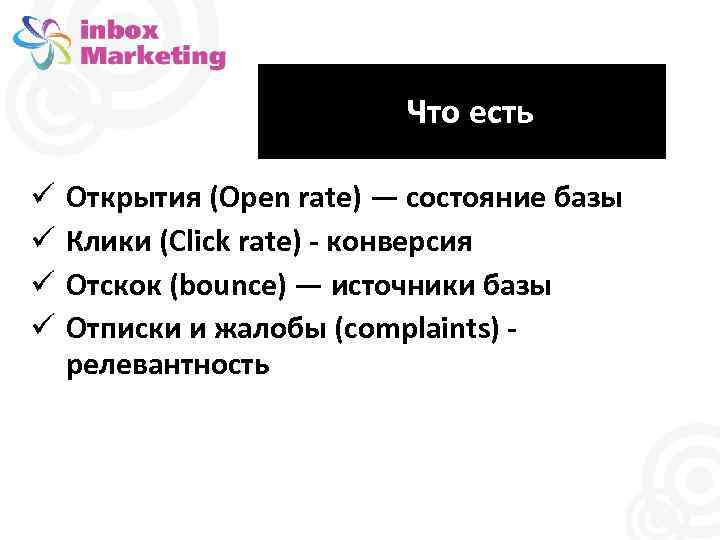 Что есть Открытия (Open rate) — состояние базы Клики (Click rate) - конверсия Отскок