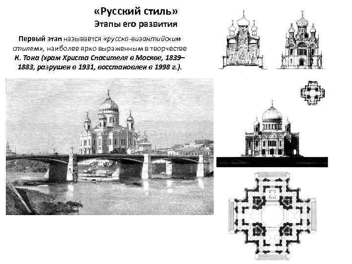  «Русский стиль» Этапы его развития Первый этап называется «русско-византийским стилем» , наиболее ярко