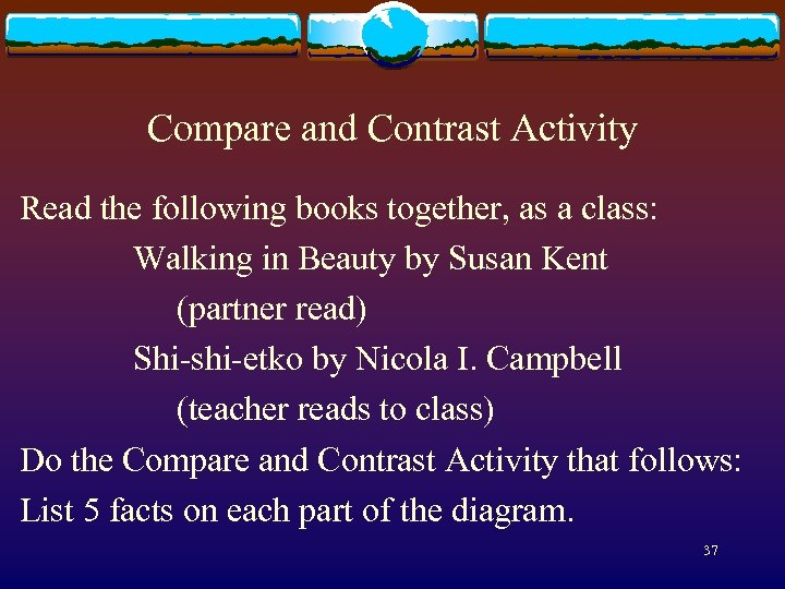 Compare and Contrast Activity Read the following books together, as a class: Walking in