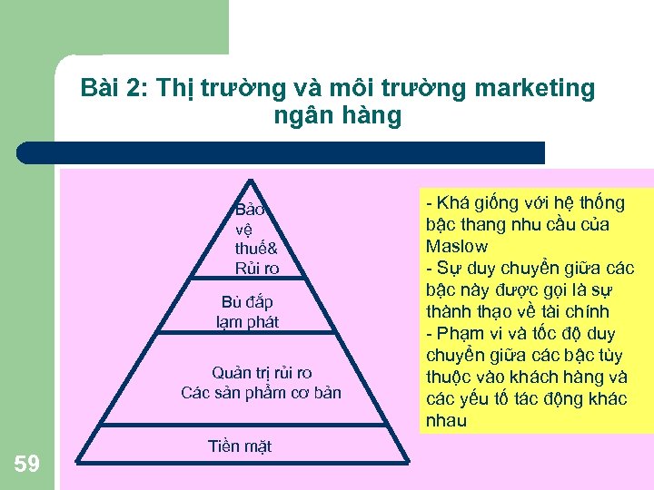 Bài 2: Thị trường và môi trường marketing ngân hàng Bảo vệ thuế& Rủi