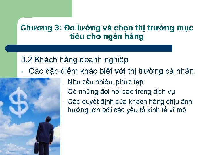 Chương 3: Đo lường và chọn thị trường mục tiêu cho ngân hàng 3.