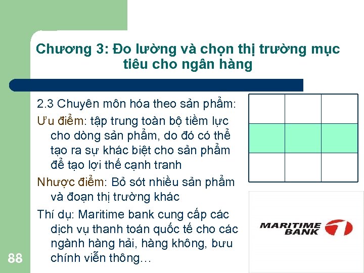 Chương 3: Đo lường và chọn thị trường mục tiêu cho ngân hàng 88