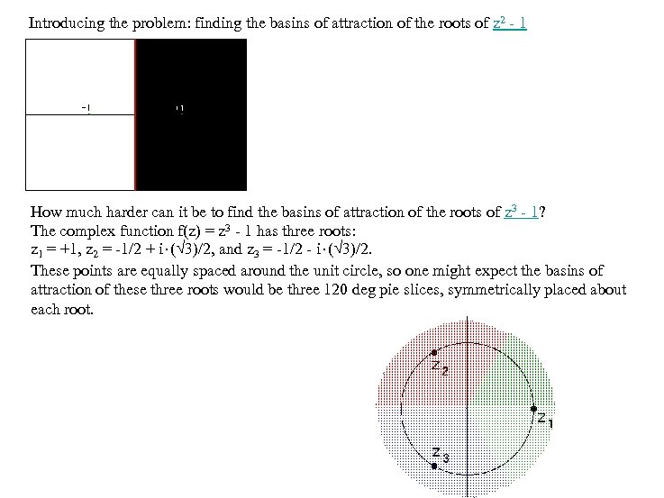 Introducing the problem: finding the basins of attraction of the roots of z 2