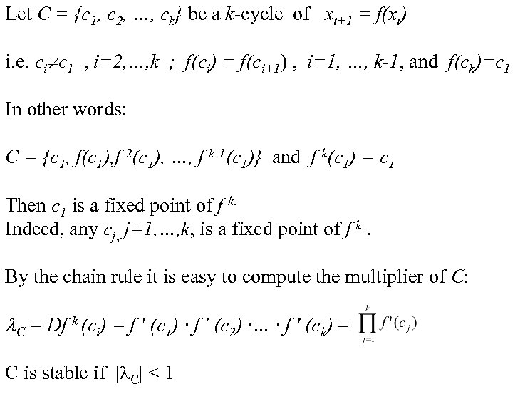 Let C = {c 1, c 2, …, ck} be a k-cycle of xt+1