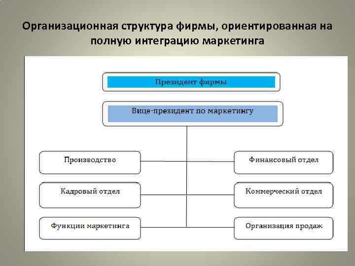 Организационная структура фирмы, ориентированная на полную интеграцию маркетинга 