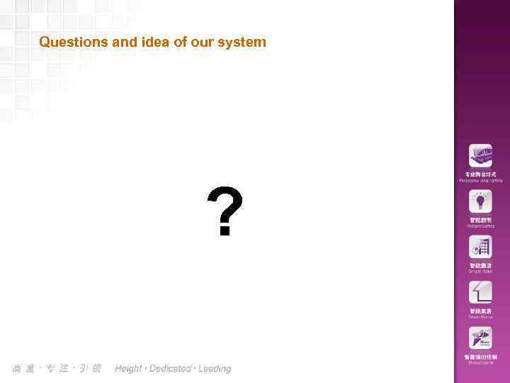 Questions and idea of our system ? 