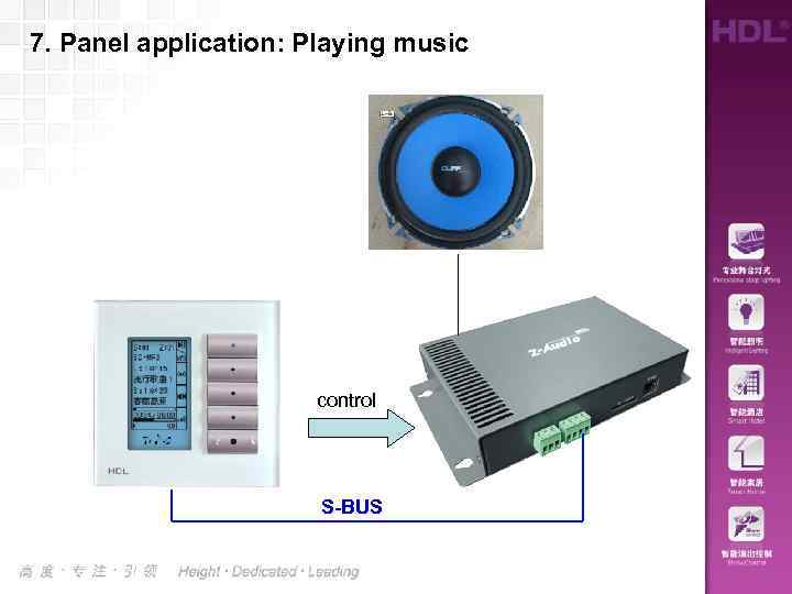 7. Panel application: Playing music control S-BUS 