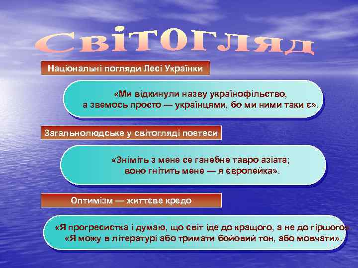 Національні погляди Лесі Українки «Ми відкинули назву українофільство, а звемось просто — українцями, бо