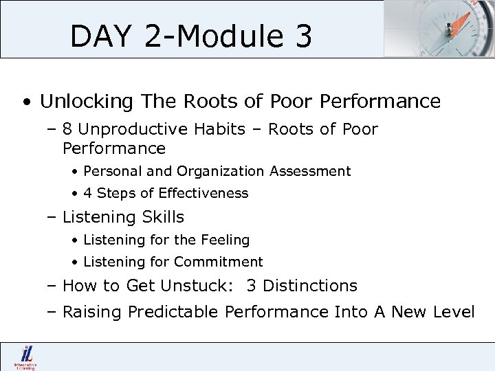 DAY 2 -Module 3 • Unlocking The Roots of Poor Performance – 8 Unproductive